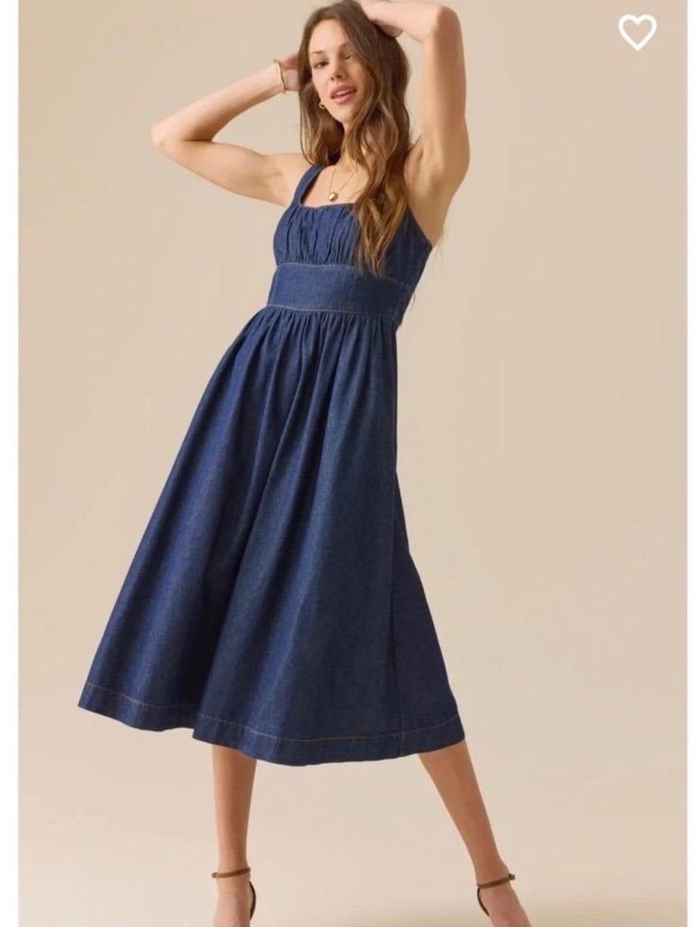 Altar'd State Denim Midi Dress in Navy